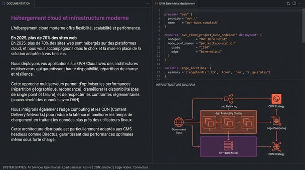 Hébergement cloud et infrastructure moderne