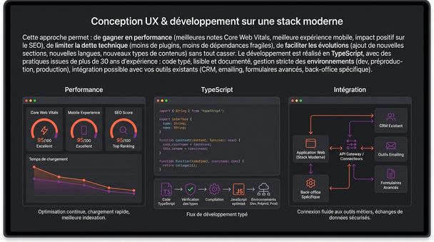 Conception UX & développement sur une stack moderne