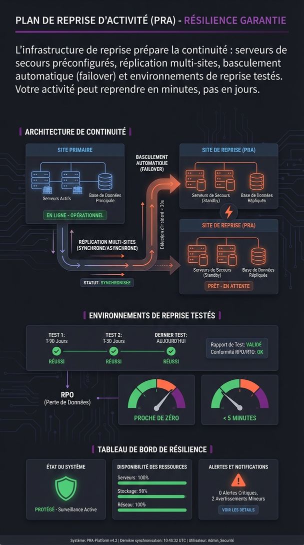 Plan de Reprise d'Activité (PRA) - Résilience garantie